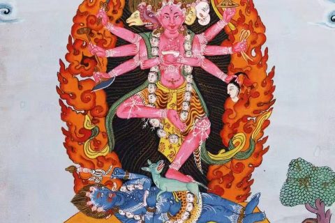 编号138-654116：彩绘唐卡-毗湿奴（30*22CM左右）