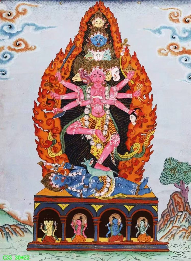 编号138-654116：彩绘唐卡-毗湿奴（30*22CM左右）