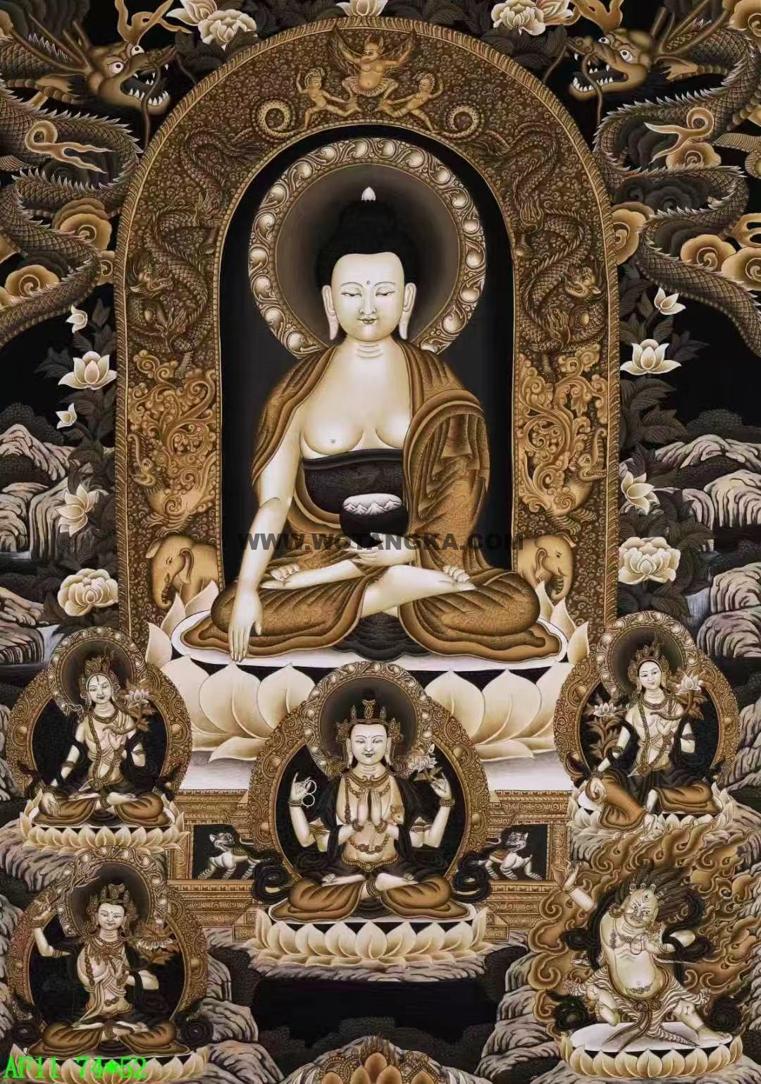 编号138-773078:彩绘唐卡-释迦牟尼佛(74*52CM左右)