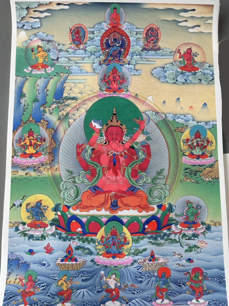 中国美術 桃小禽刻 養和斎藏 有雪華紋 青端渓長方硯 唐木紫檀 天地盖付 小叶紫檀| 释迦牟尼老料整雕，运刀平稳不躁；衣褶层叠，线条曲转