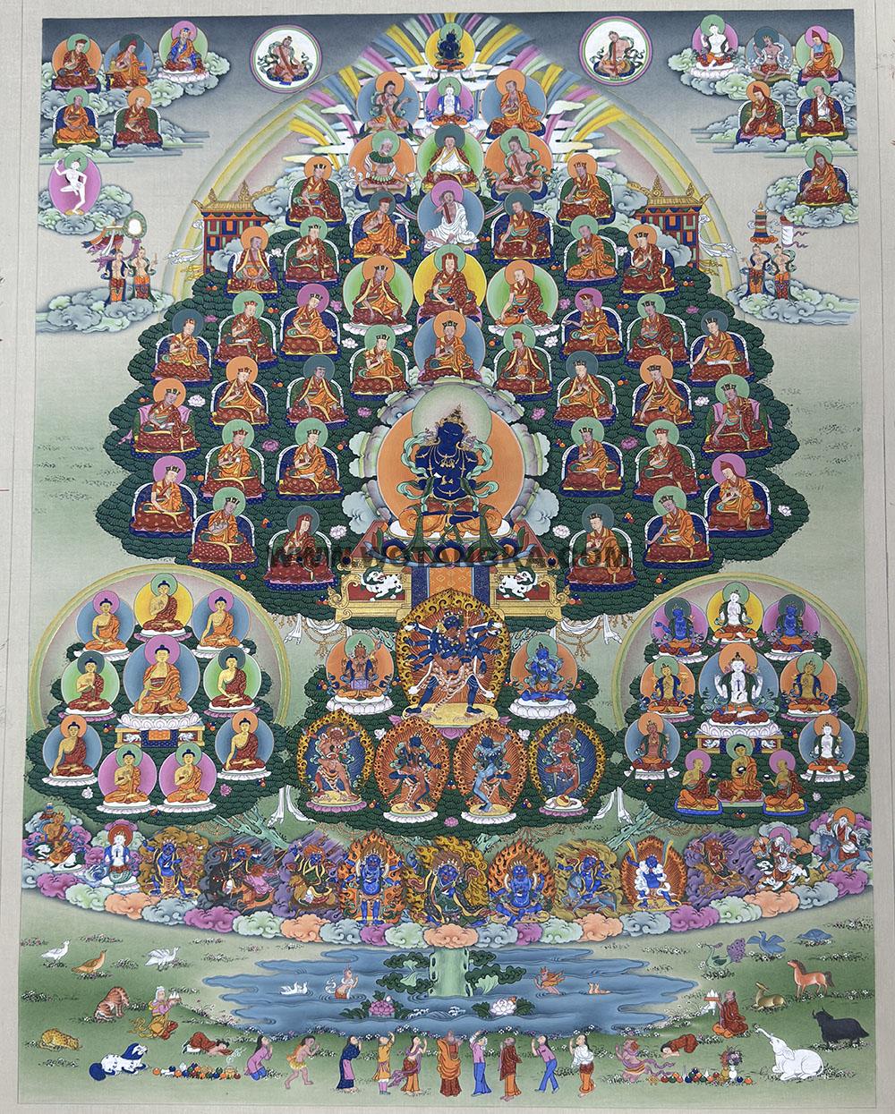 汉地-梁经纬·画院:嘎玛嘎赤-金刚总持佛·噶举派皈依境(80*60CM左右)