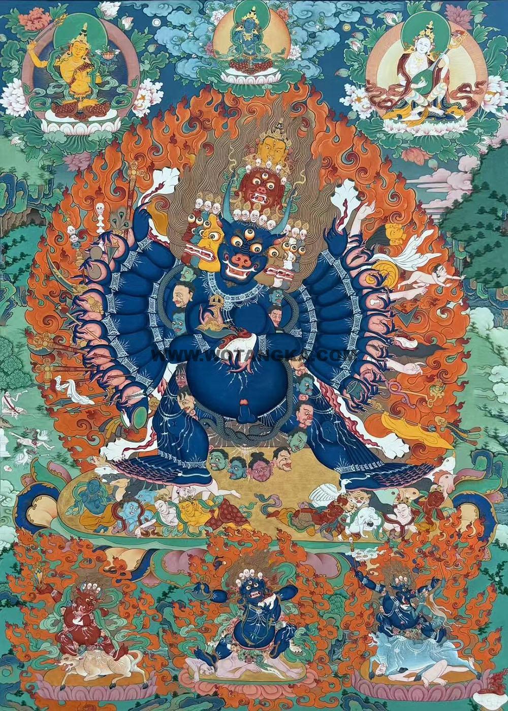 编号189-189960:彩绘唐卡-大威德金刚(100*70CM左右)