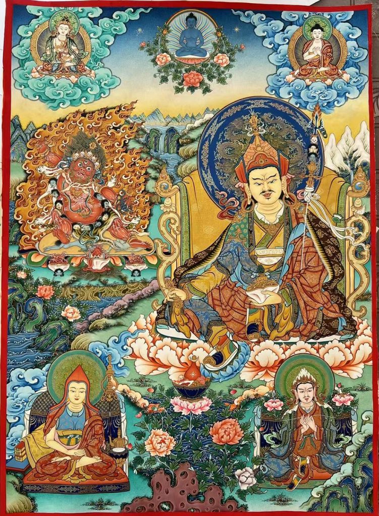 编号189-208492：彩绘唐卡-莲花生大士（60*45CM左右）