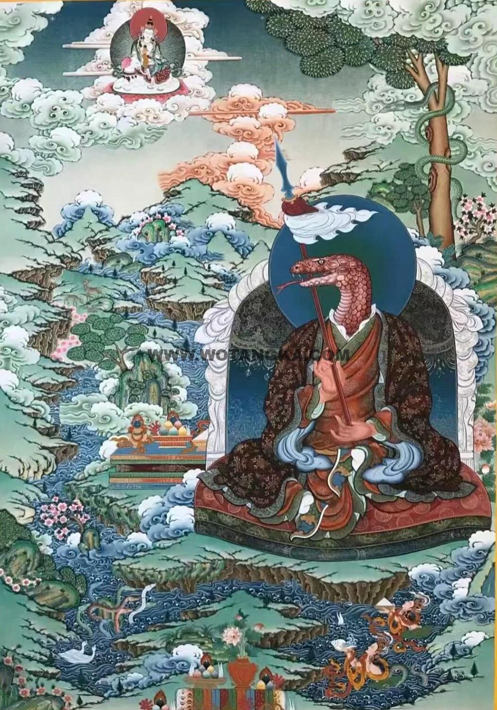 沃唐卡编号AC21345:十二生肖护法神将之巳蛇