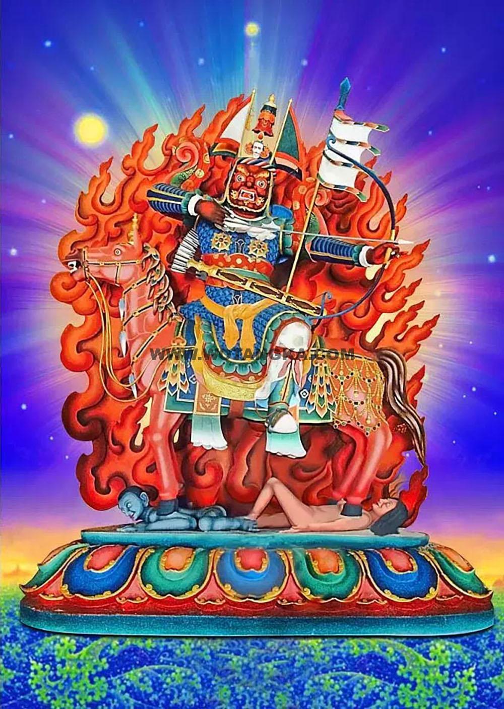 沃唐卡编号AC21356：格萨尔王·威猛炽燃明王