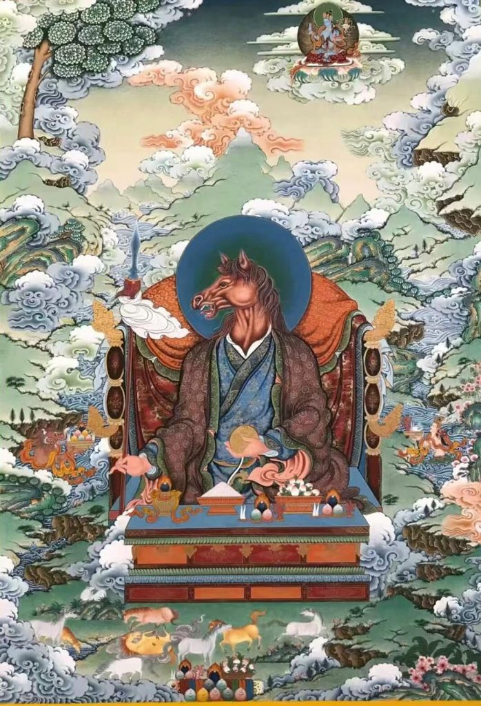 沃唐卡编号AC21403：十二生肖护法神将之午马