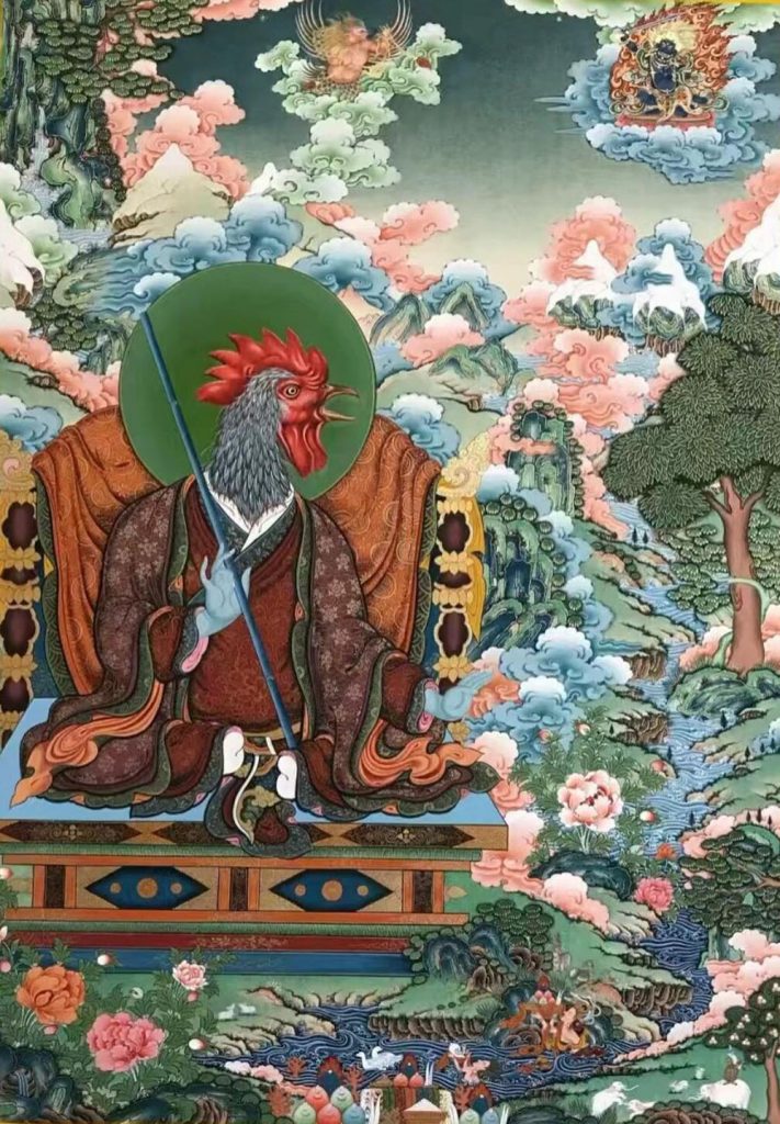 沃唐卡编号AC23109：十二生肖护法神将之酉鸡
