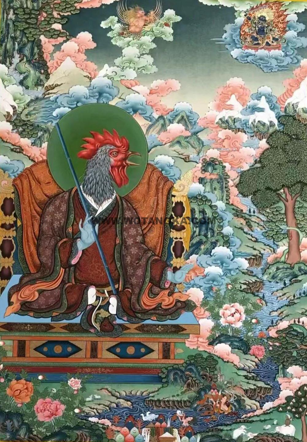 沃唐卡编号AC23109:十二生肖护法神将之酉鸡