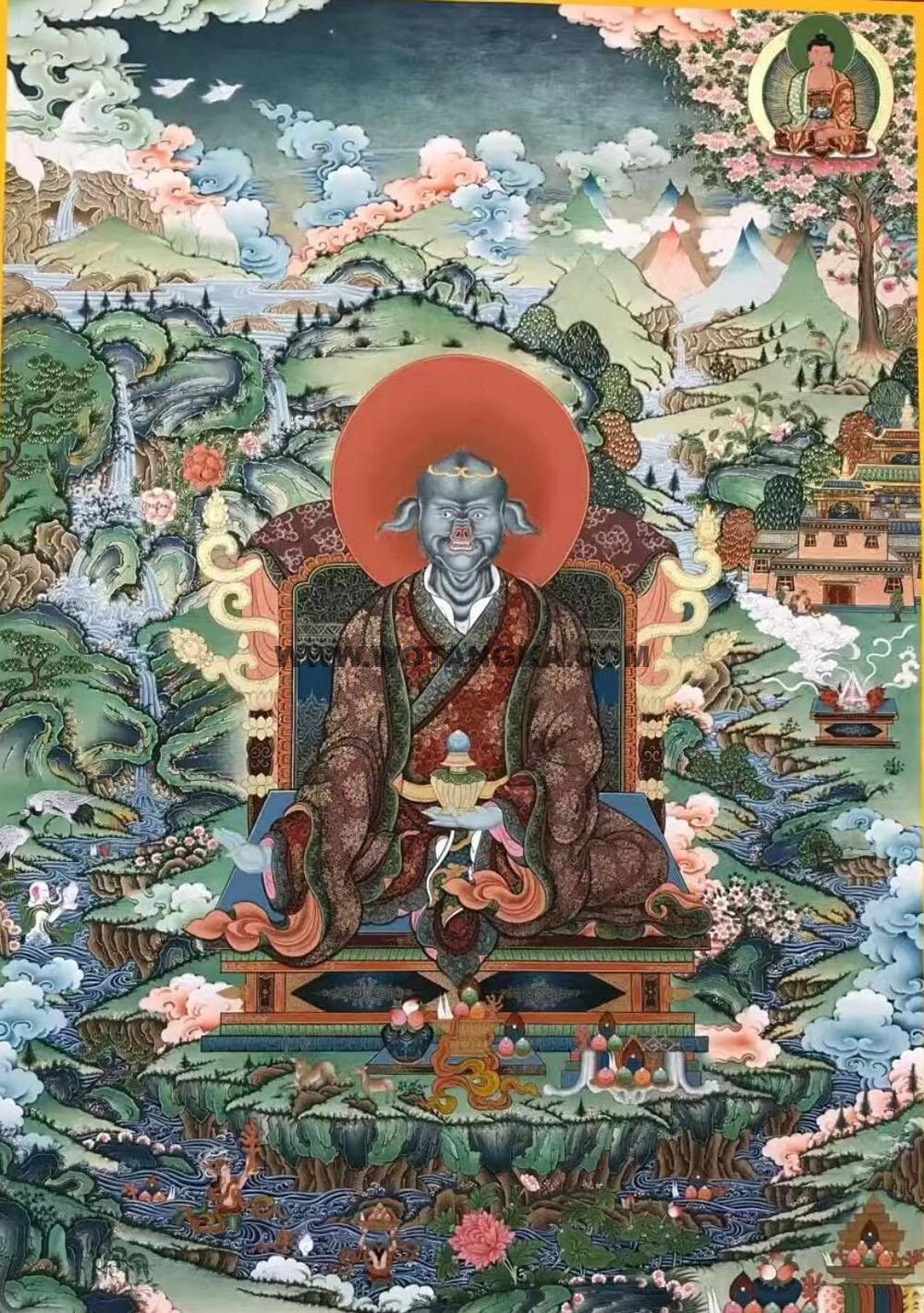 沃唐卡编号AC23547:十二生肖护法神将之亥猪