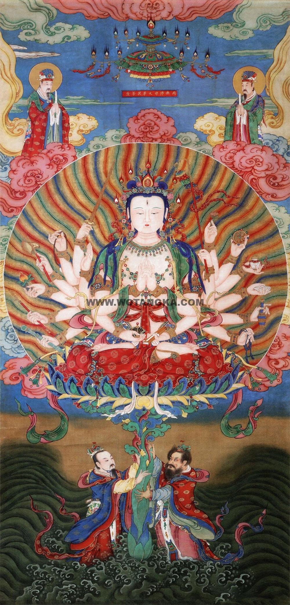 沃唐卡编号AC28534：南无佛母大准提菩萨