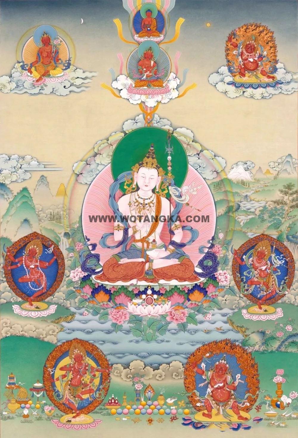 沃唐卡编号AC32654：怀业九本尊