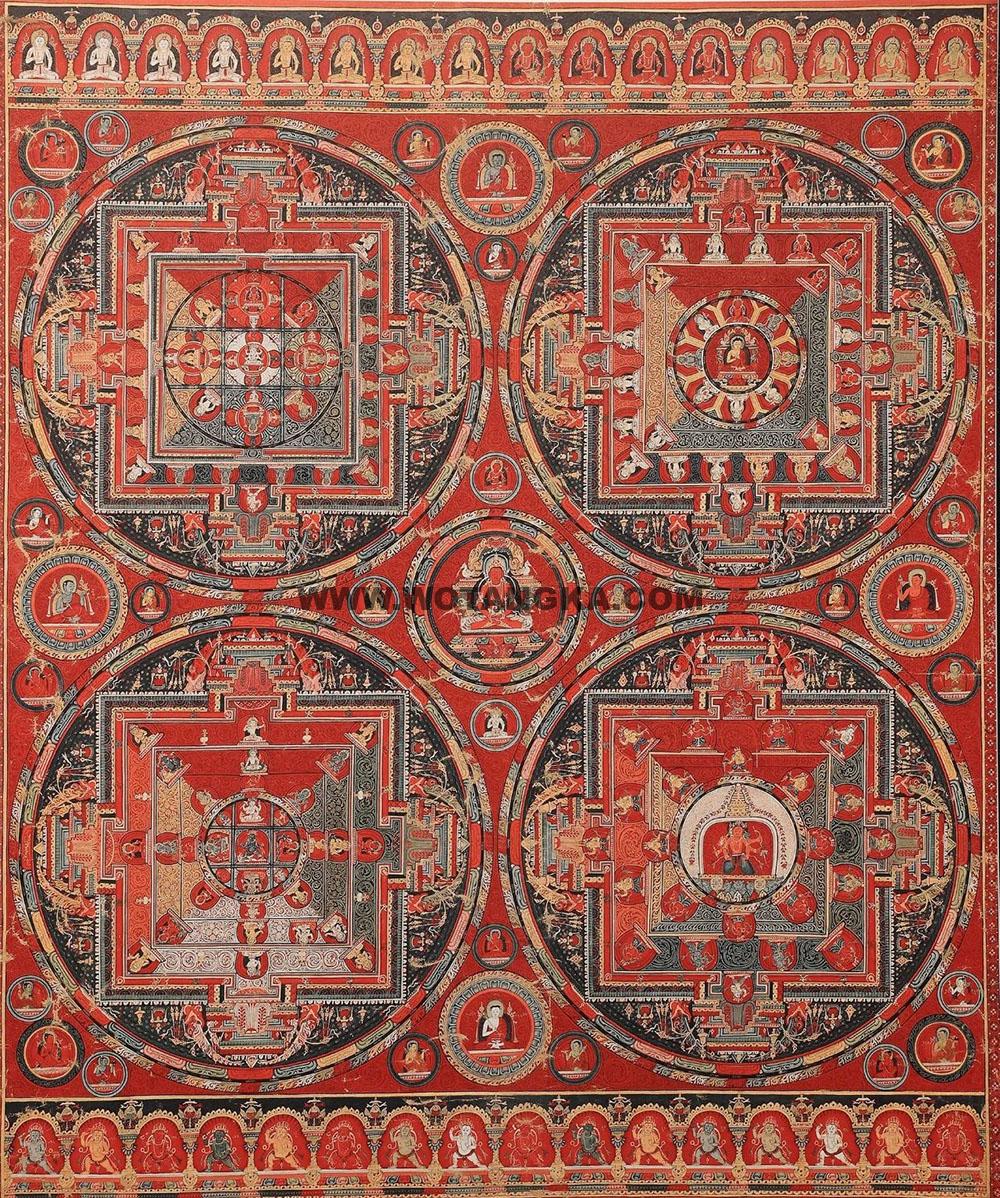 沃唐卡编号AC34286：长寿佛曼茶罗