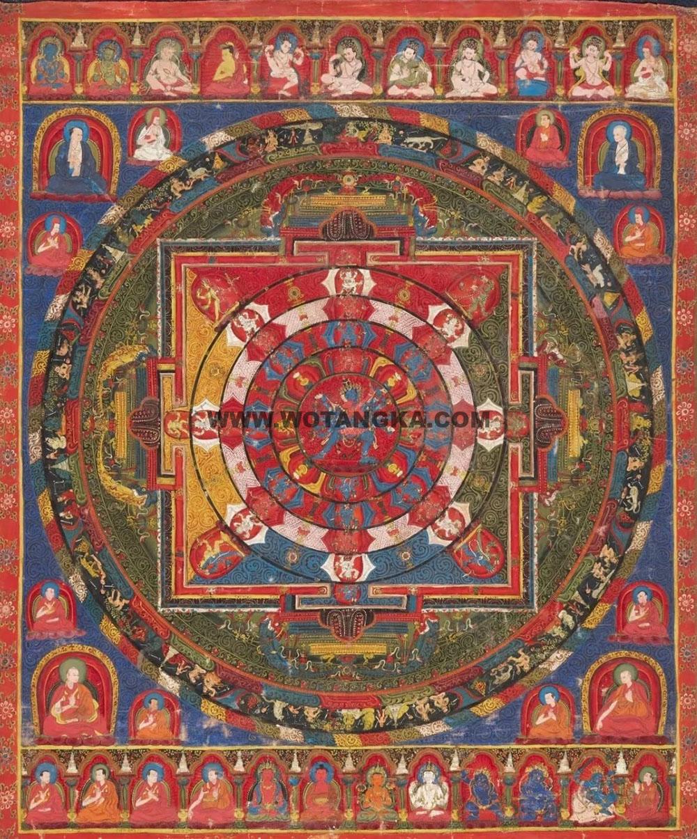 沃唐卡编号AC35971:胜乐金刚坛城