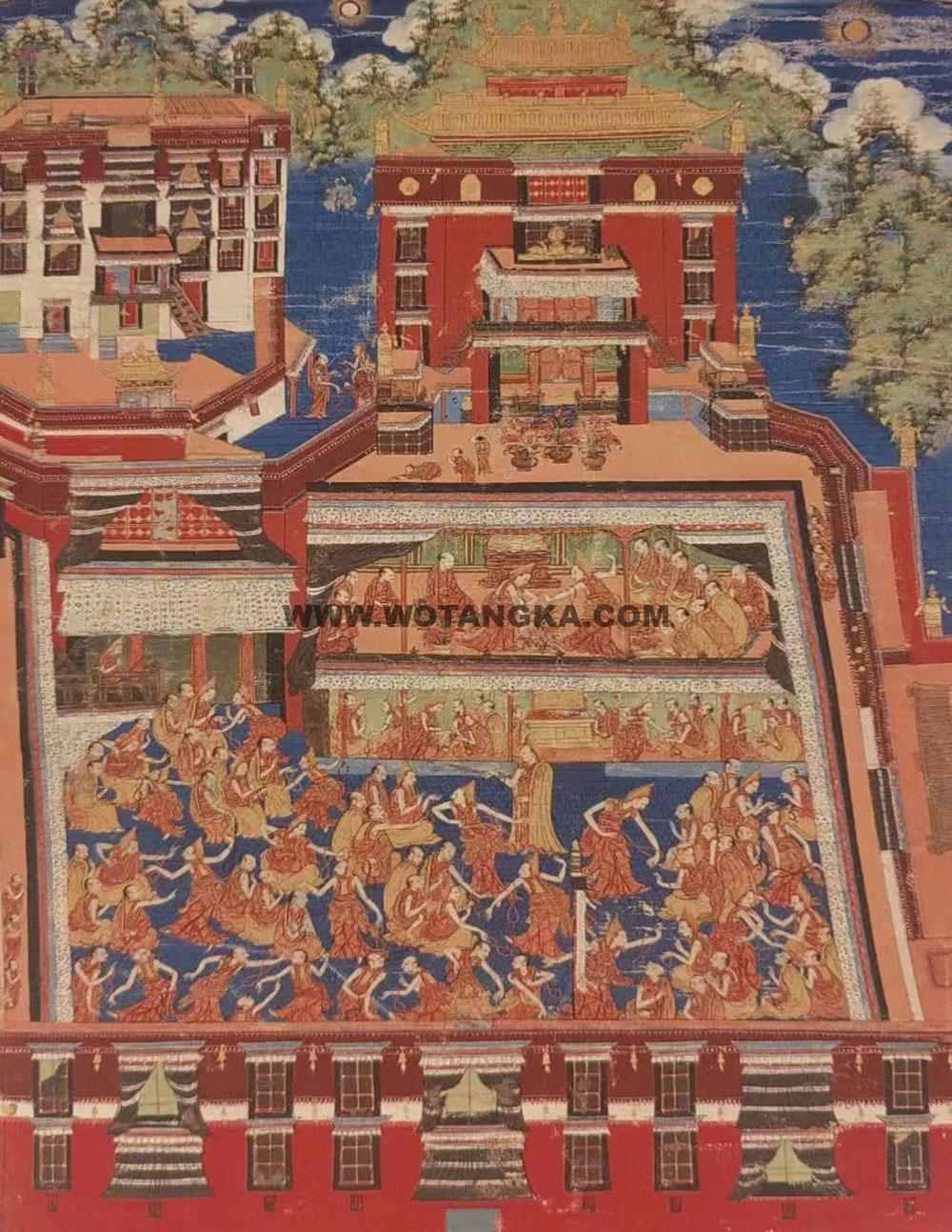 沃唐卡编号AC36580：五世班禅时期扎什伦布寺图