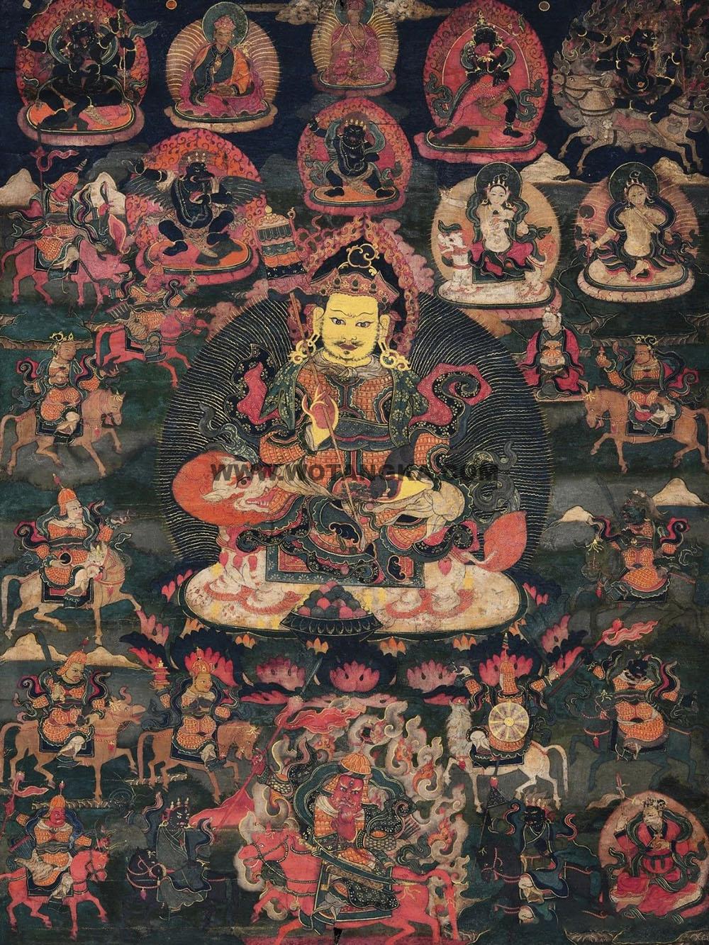 沃唐卡编号AC39845：多闻天王九眷属