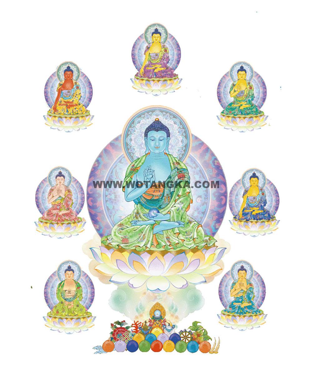 沃唐卡编号AC42635：药师七佛