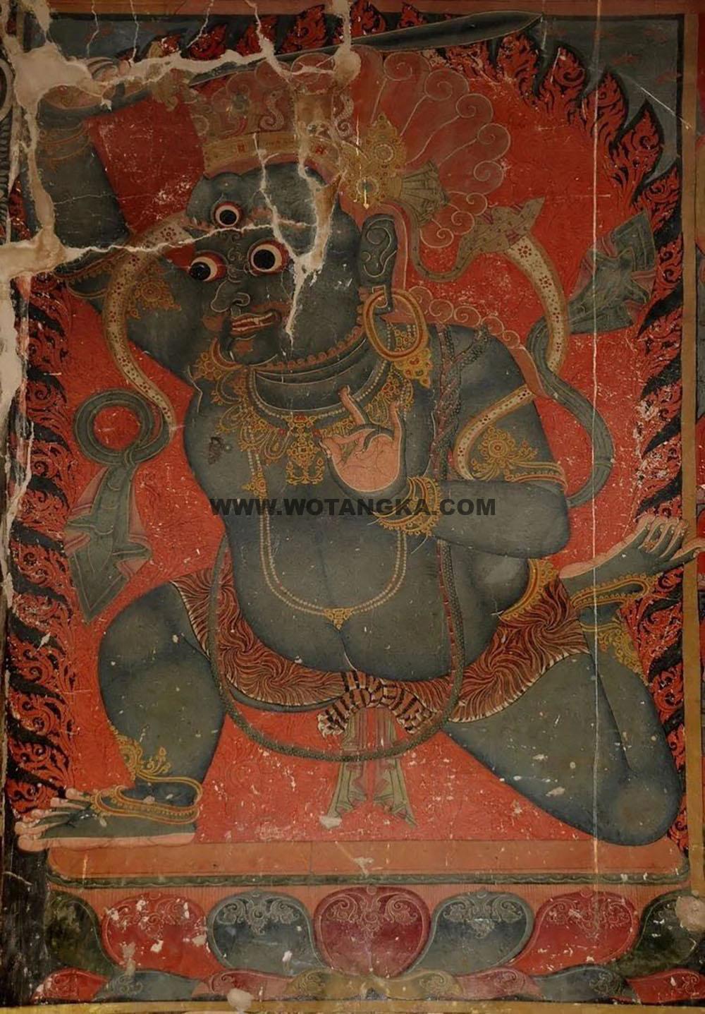 沃唐卡编号AC43768：蓝色身不动明王