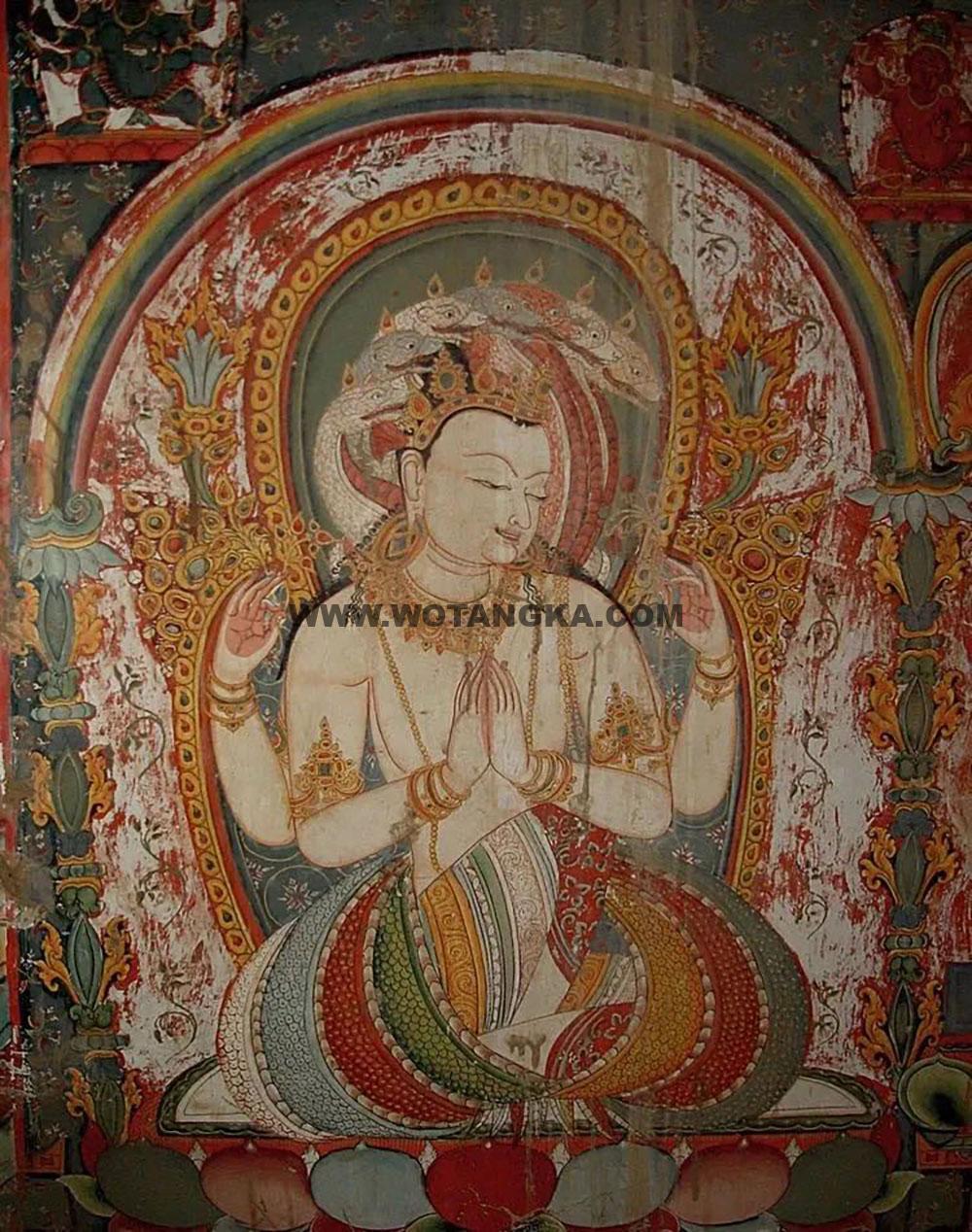 沃唐卡编号AC45612：四臂龙王