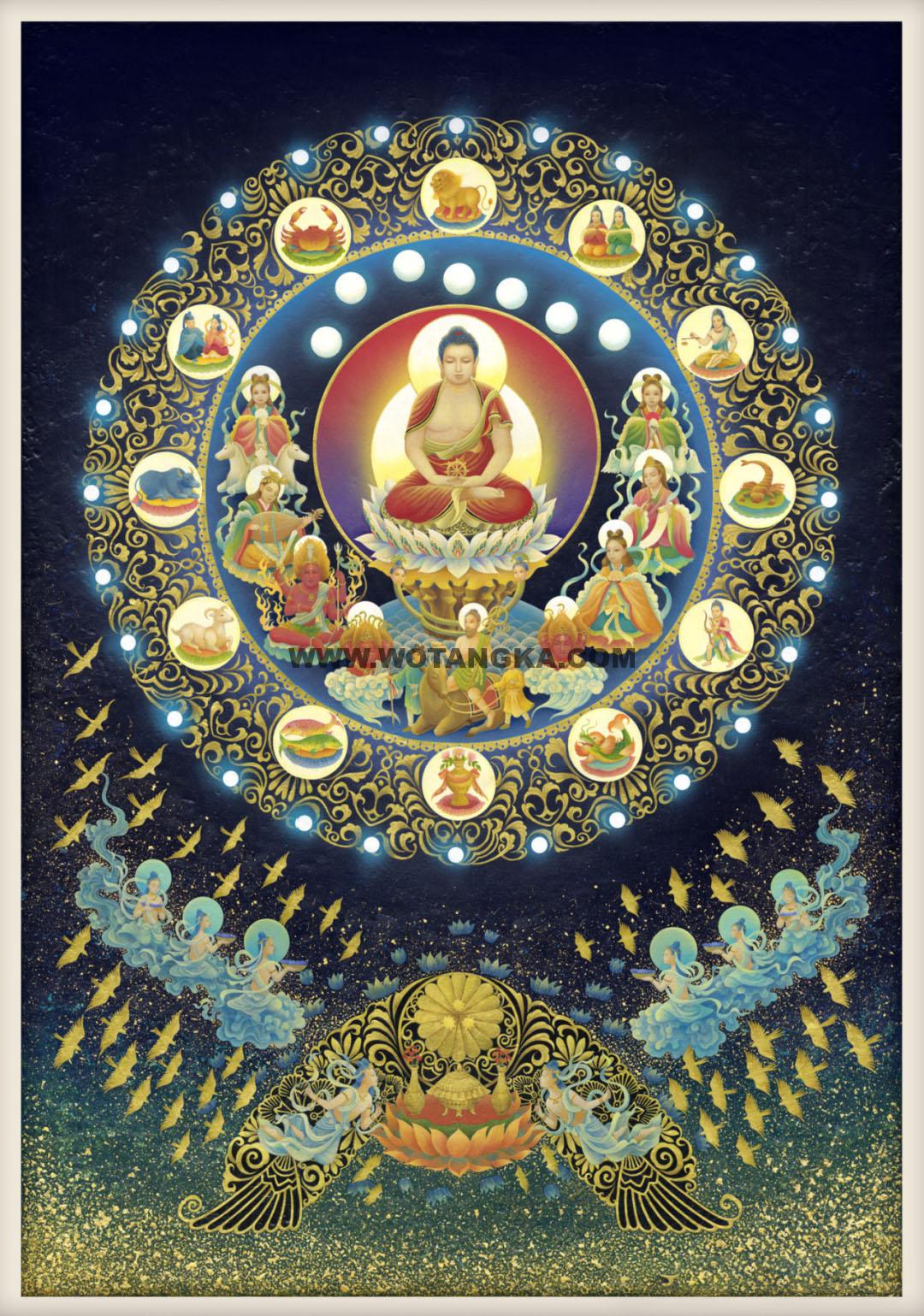 沃唐卡编号AC45876:炽盛光佛