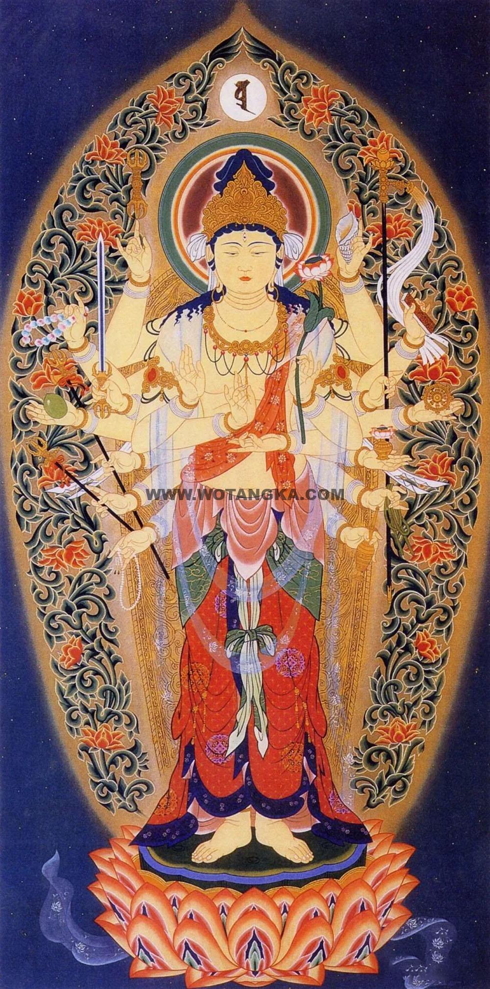 沃唐卡编号AC50369:准提观音