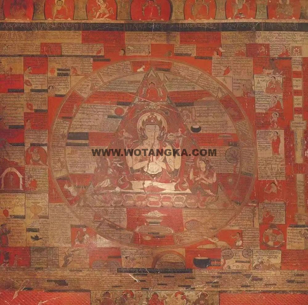 沃唐卡编号AC53971：四臂观音