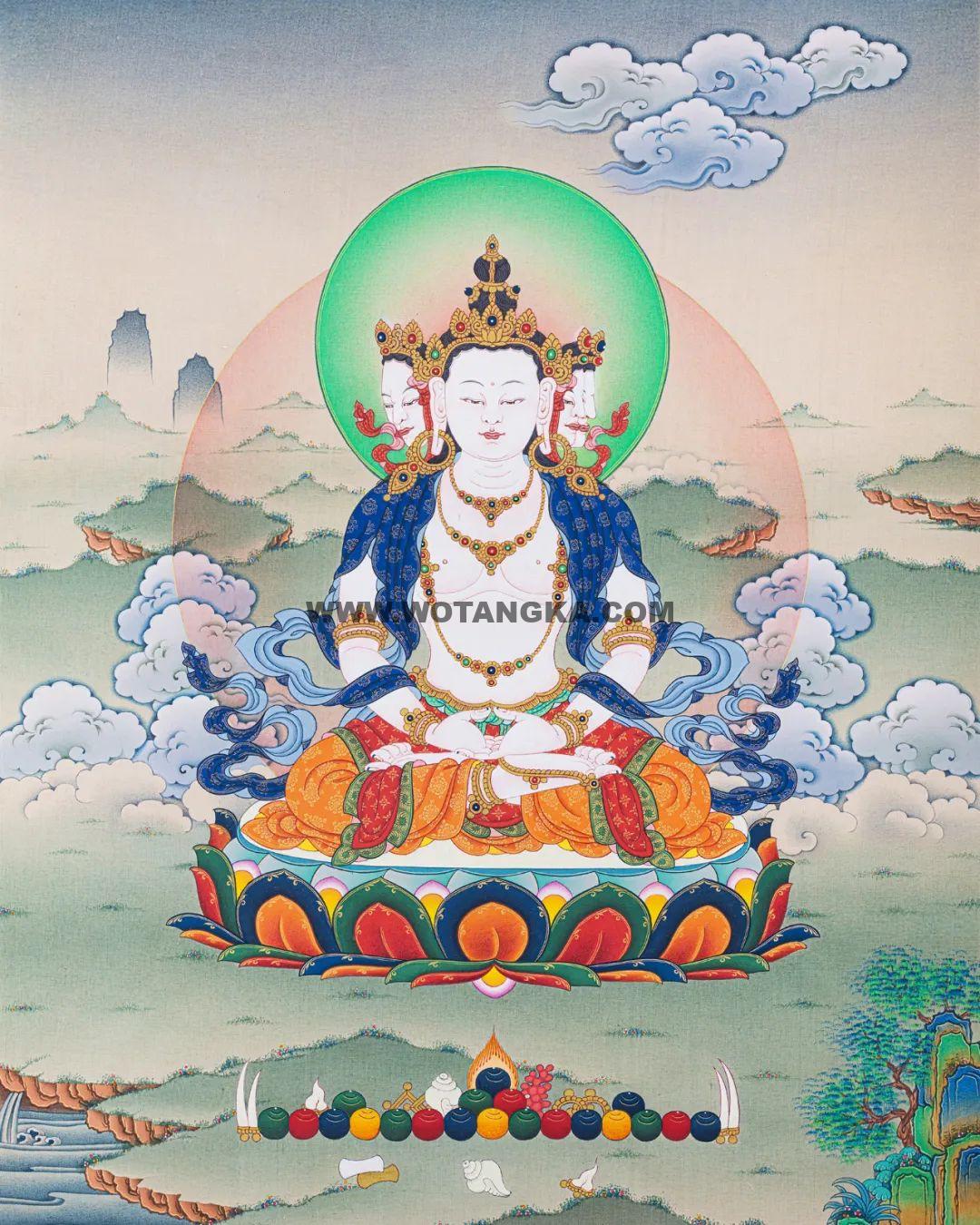 沃唐卡编号AC56701：四面大日如来