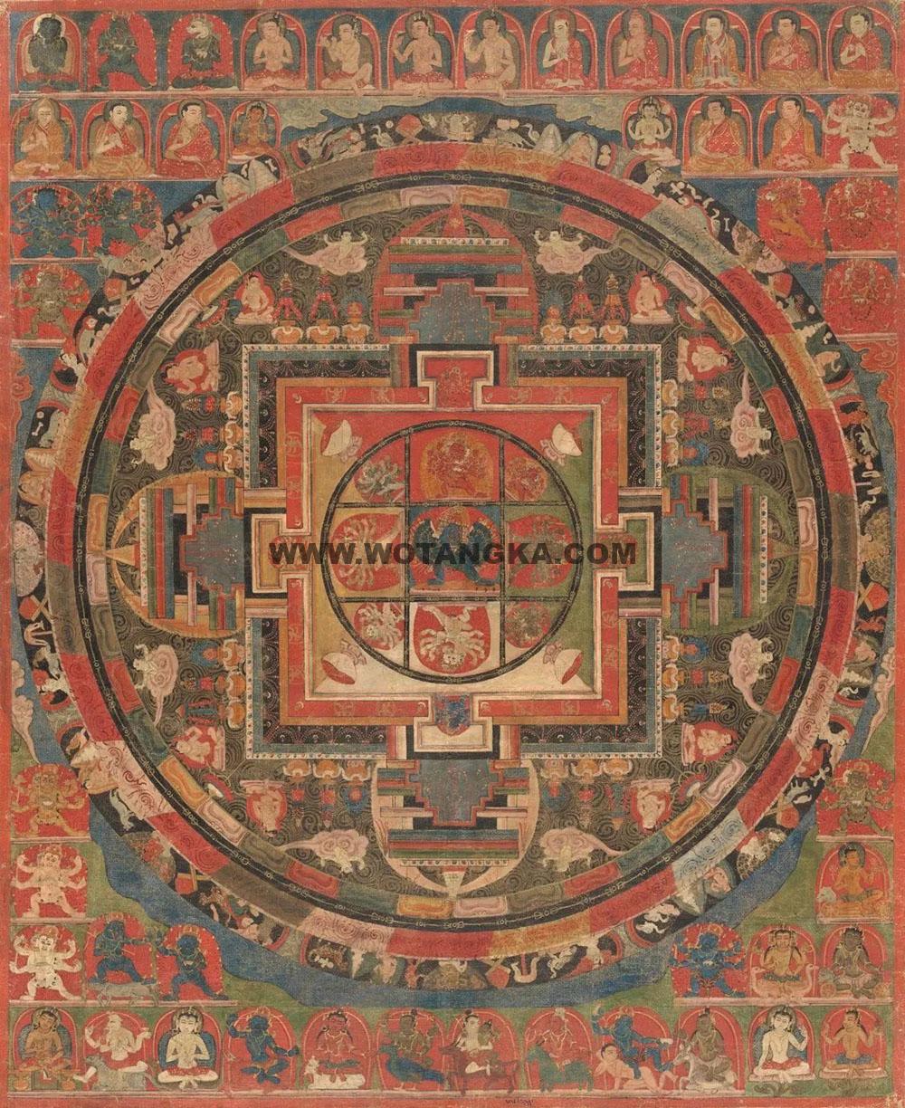 沃唐卡编号AC61923：大威德金刚坛城