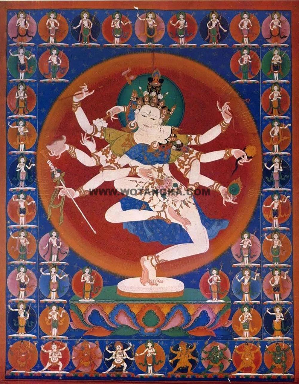 沃唐卡编号AC63829：莲花网目金刚