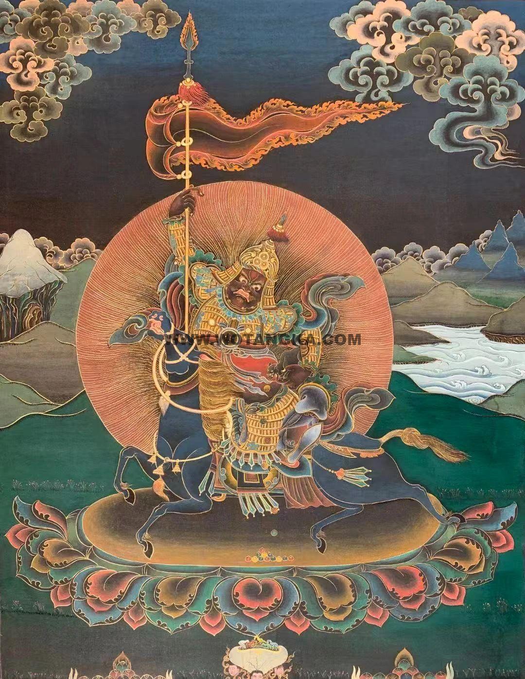 沃唐卡编号AC64328：红矛财宝天王