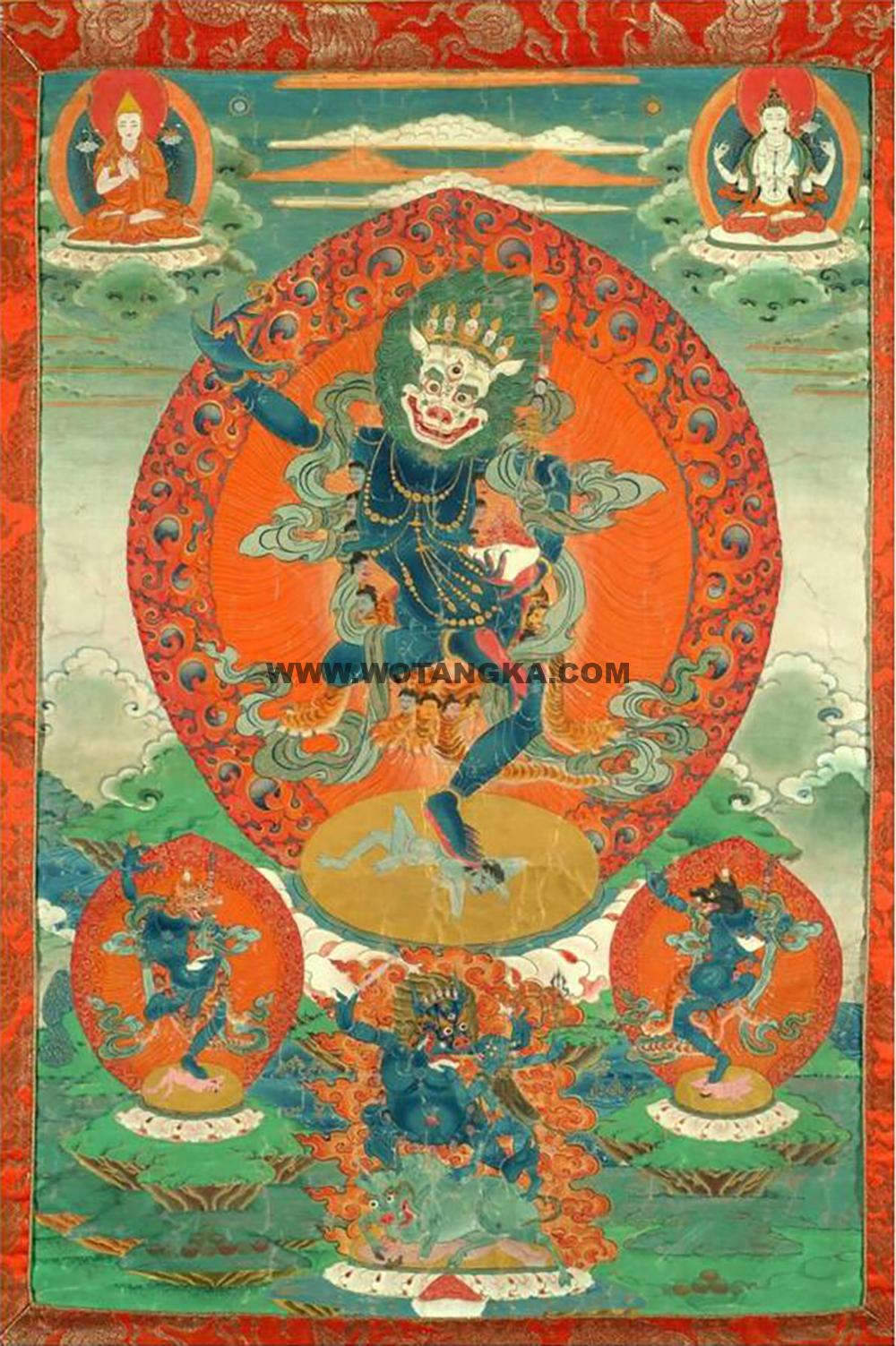沃唐卡编号AC68401：狮面空行母