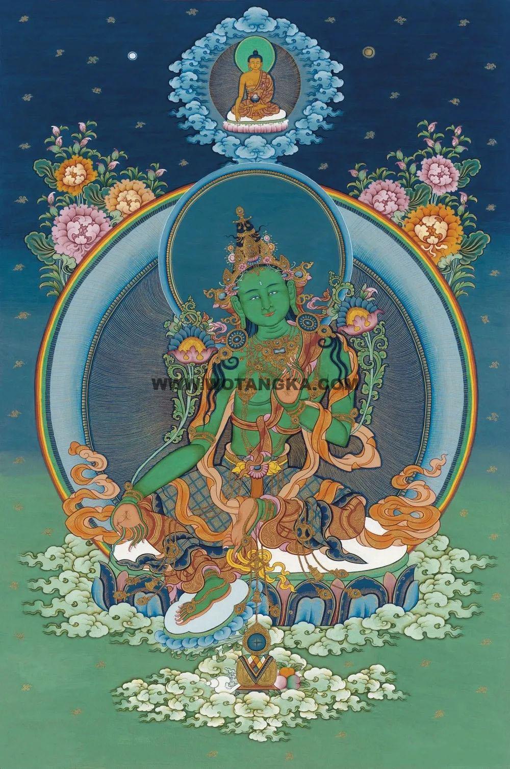 沃唐卡编号AC69873：绿度母