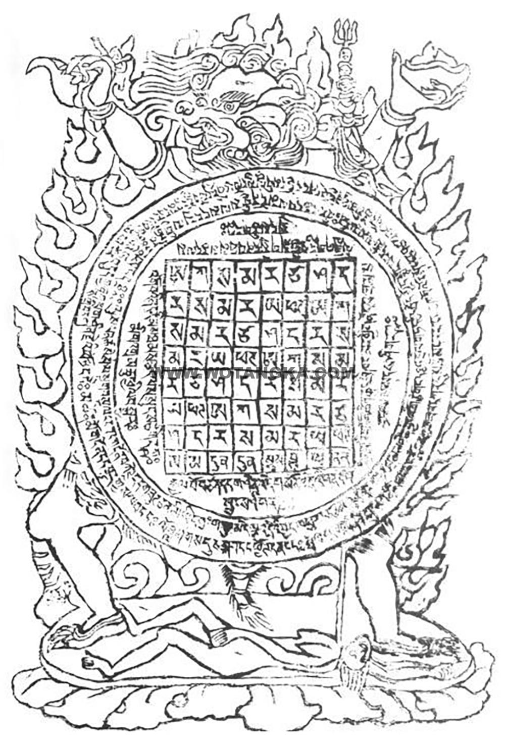 沃唐卡编号AC71854：狮面空行母咒轮