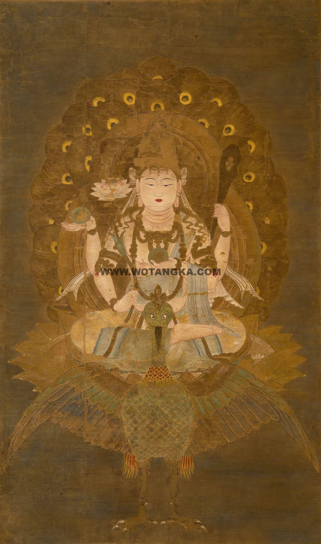 沃唐卡编号AC74130：孔雀明王像