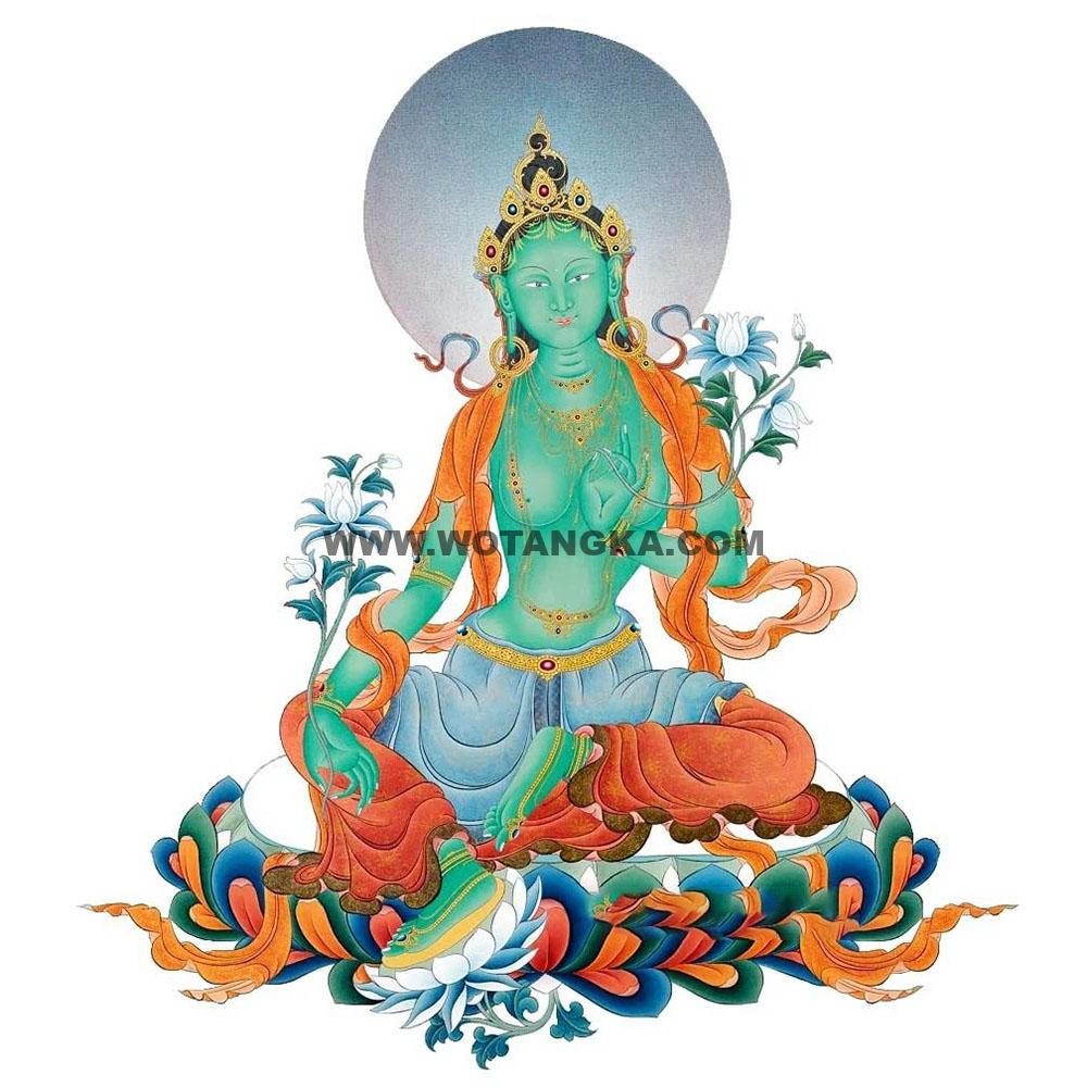 沃唐卡编号AC75243：绿度母