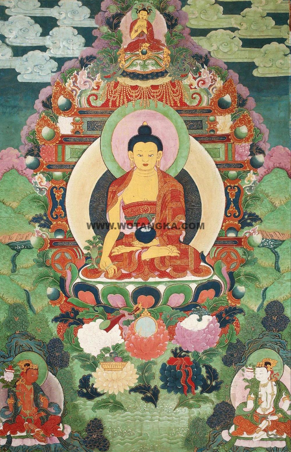沃唐卡编号AC78109：药师佛