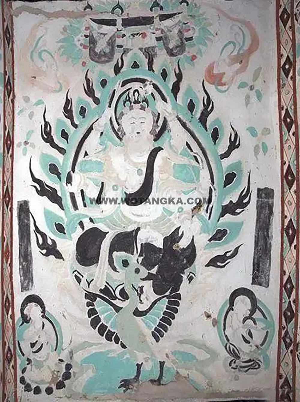 沃唐卡编号AC79464：孔雀明王（敦煌）