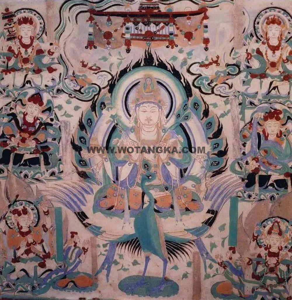 沃唐卡编号AC82277：孔雀明王（敦煌）