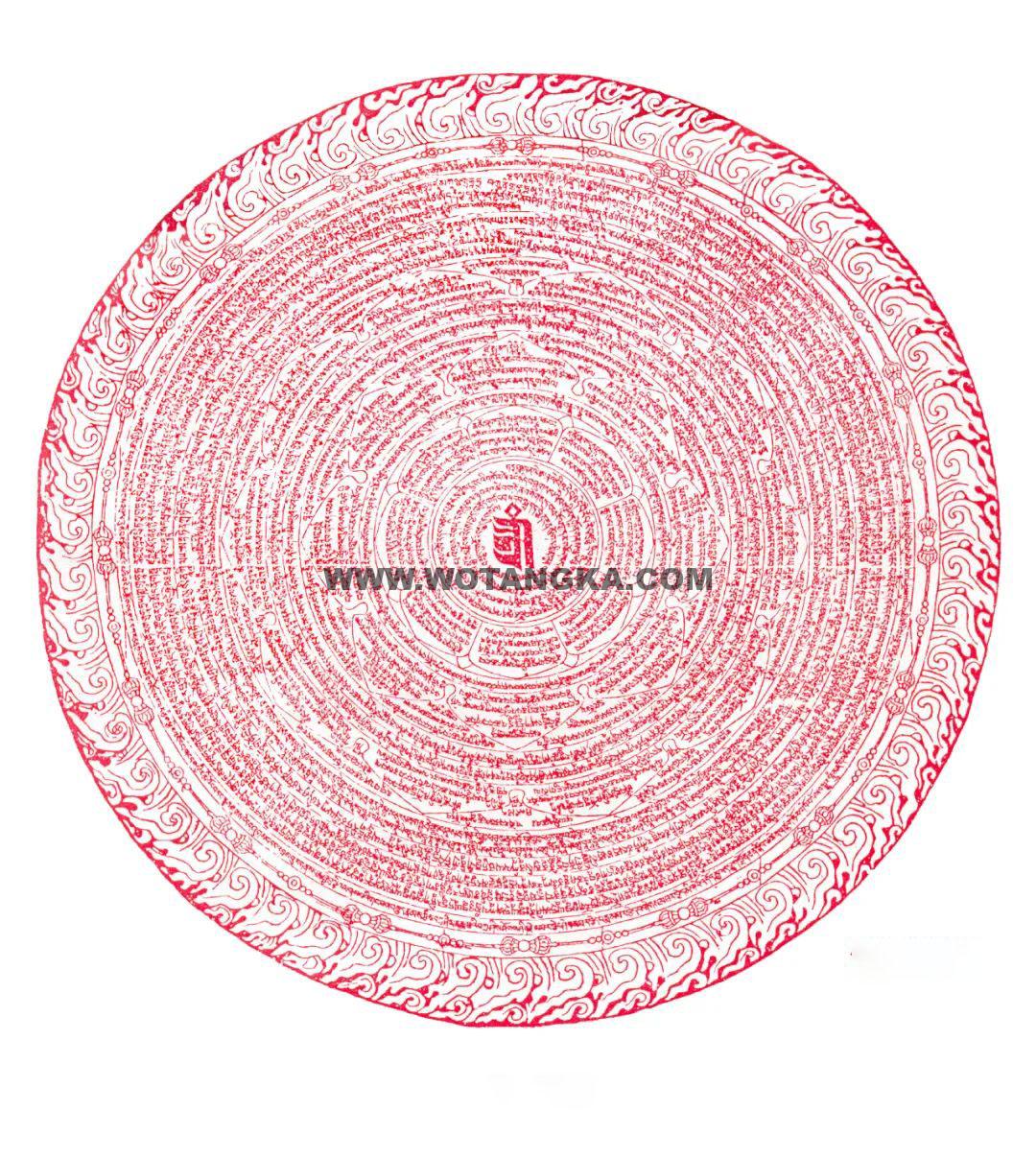 沃唐卡编号AC83126：大白伞盖佛母咒轮