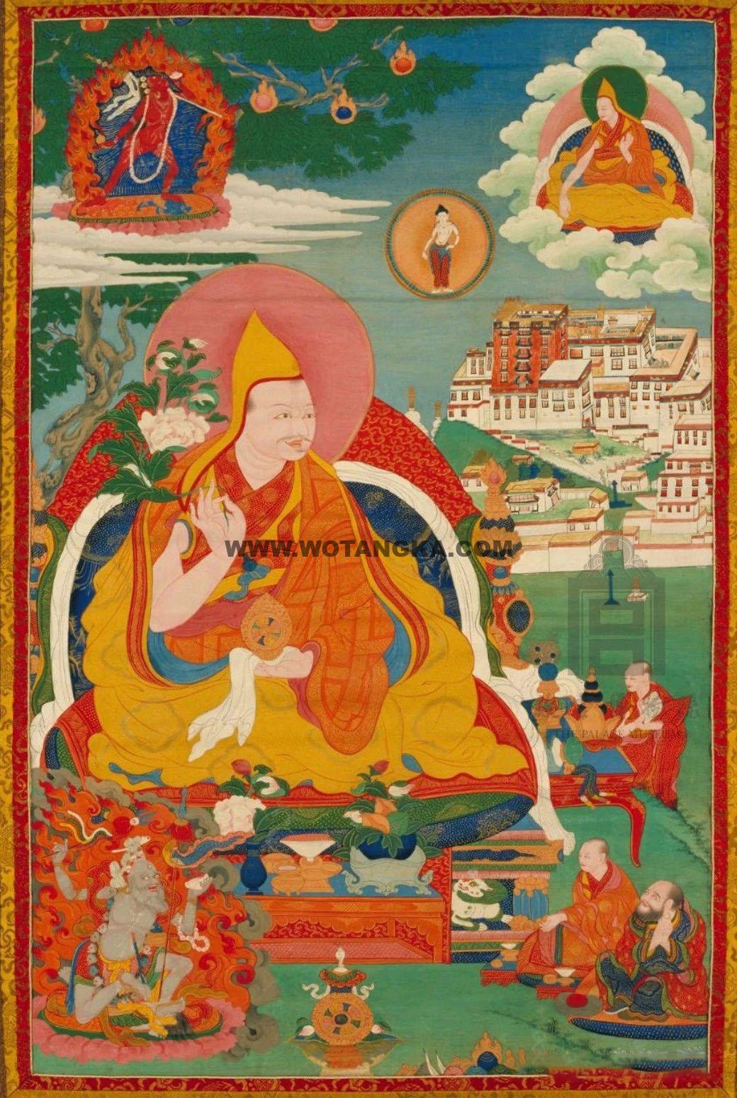 沃唐卡编号AC84284：五世达赖喇嘛·罗桑嘉措