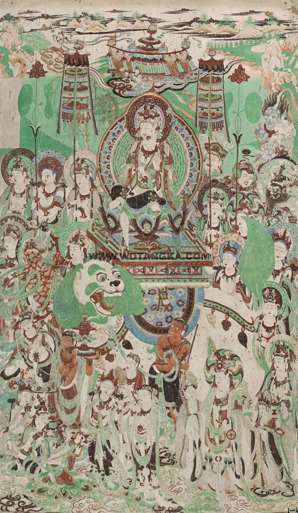 沃唐卡编号AC86739：文殊赴会图