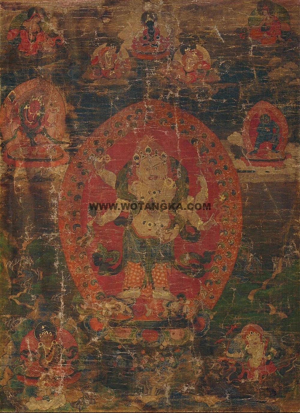 沃唐卡编号AC87342：六臂白玛哈嘎拉