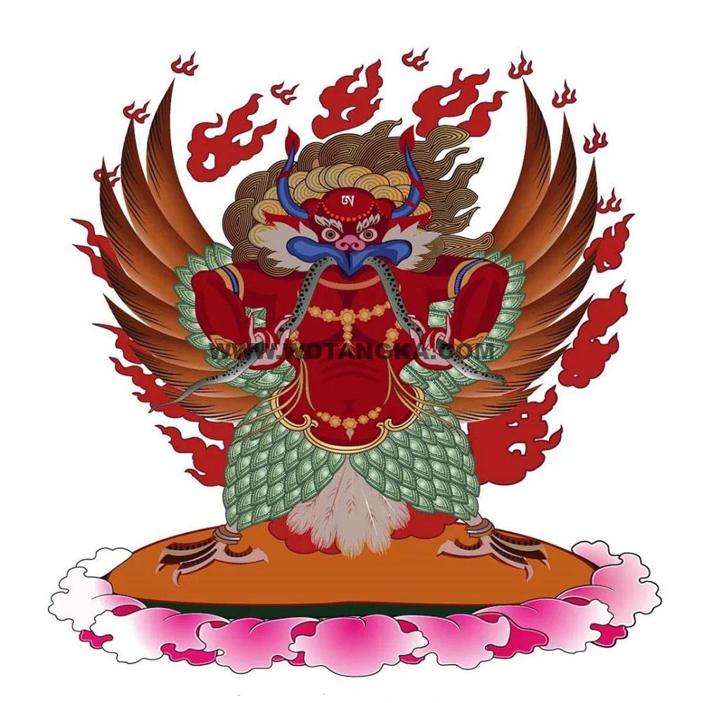 沃唐卡编号AC87690：大鹏金翅鸟