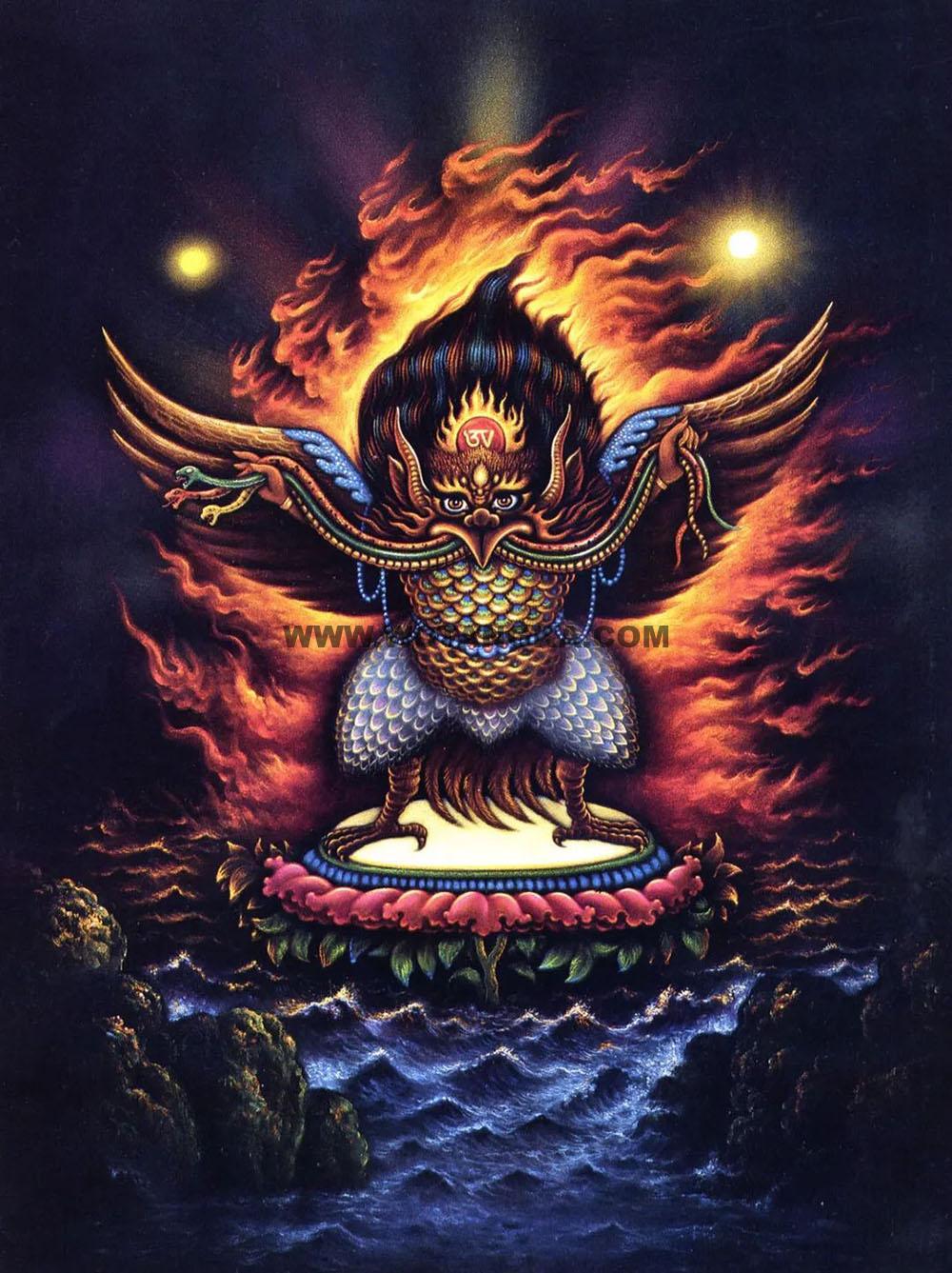 沃唐卡编号AC89067：大鹏金翅鸟