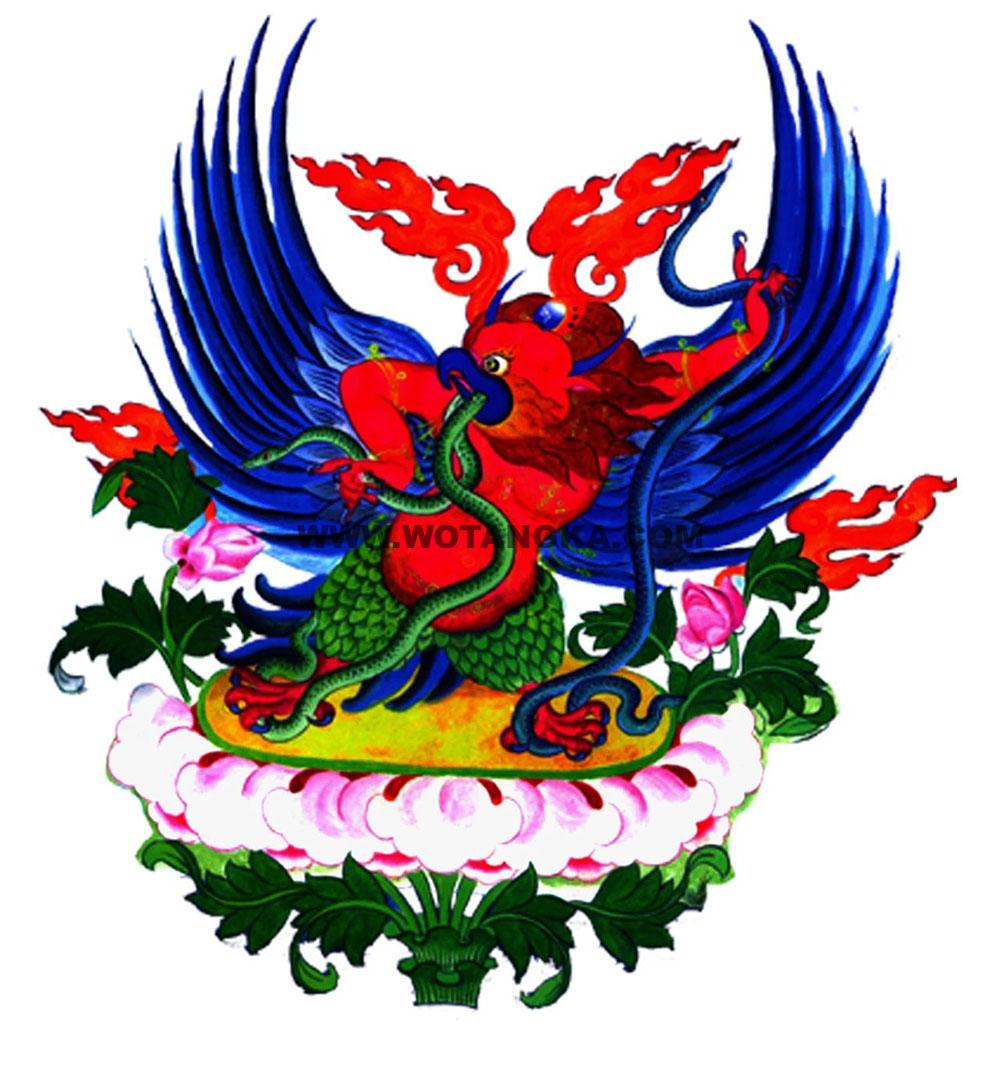 沃唐卡编号AC89230：大鹏金翅鸟