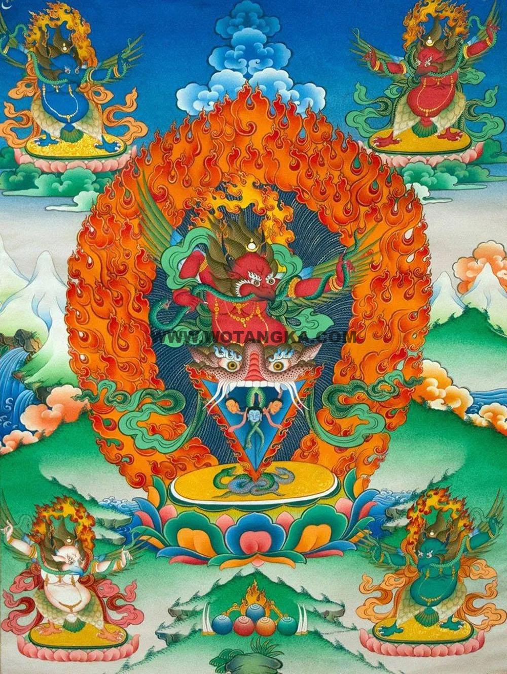 沃唐卡编号AC89701：大鹏金翅鸟