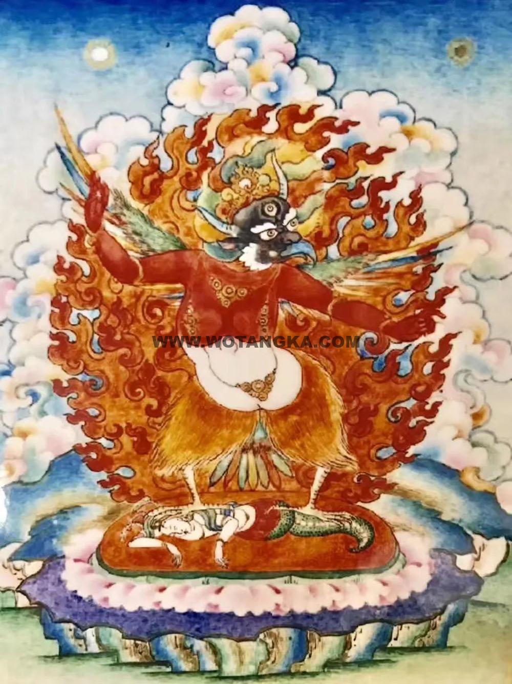 沃唐卡编号AC90321：大鹏金翅鸟