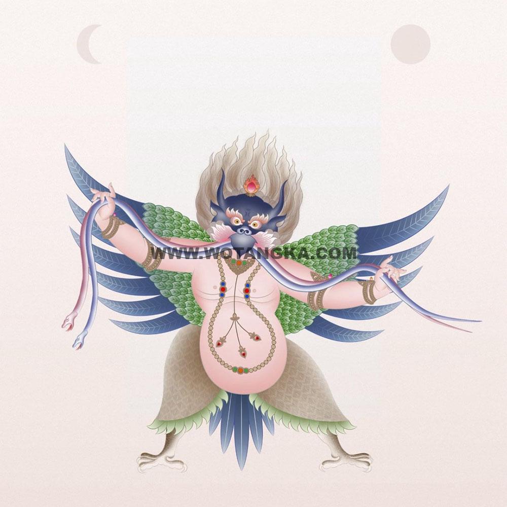 沃唐卡编号AC90765：大鹏金翅鸟