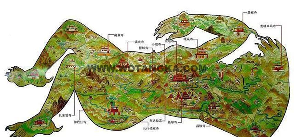 沃唐卡编号AC95826：西藏魔女镇魔图