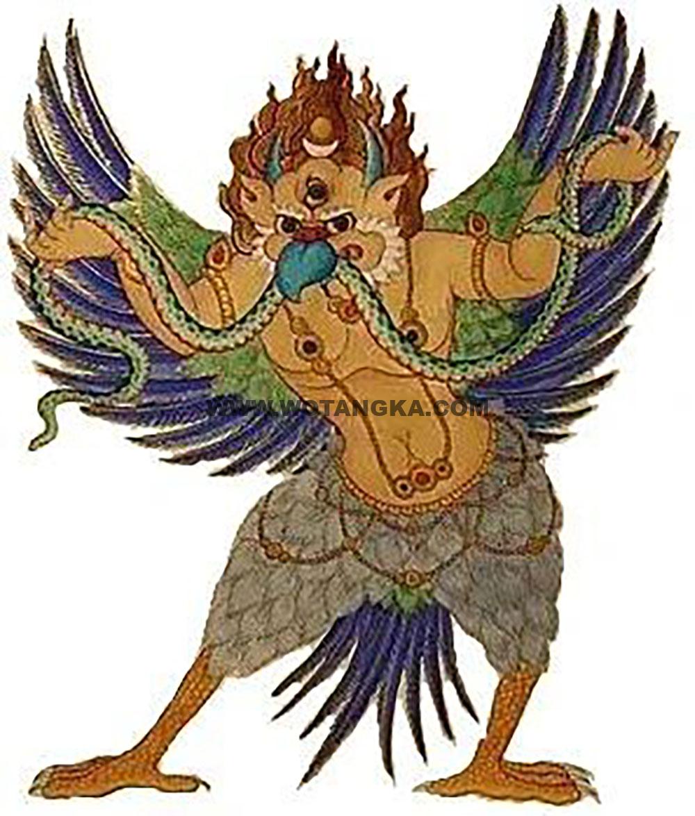 沃唐卡编号AC98670:大鹏金翅鸟