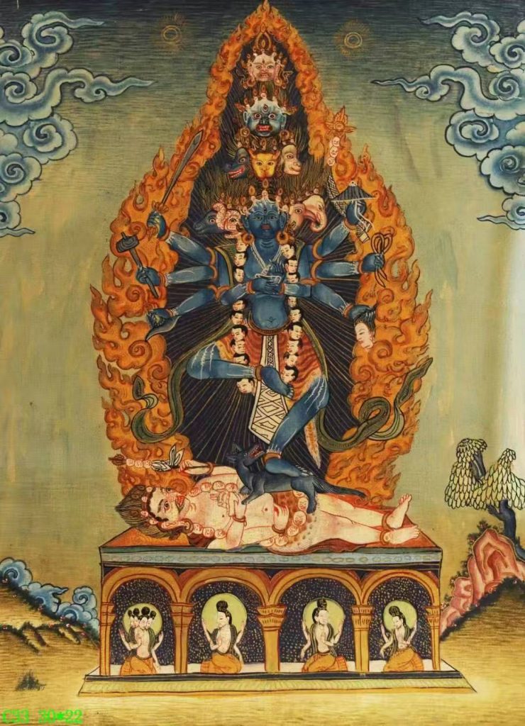 编号138-451235：彩绘唐卡-毗湿奴（30*22CM左右）